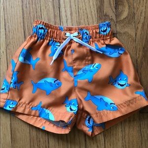 Gymboree shark swim trunks